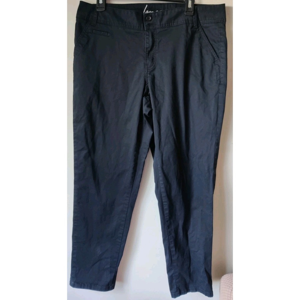 Lane Bryant Women's Plus Size 14 Black Dress Pants Straight Leg Cotton‎ Blend